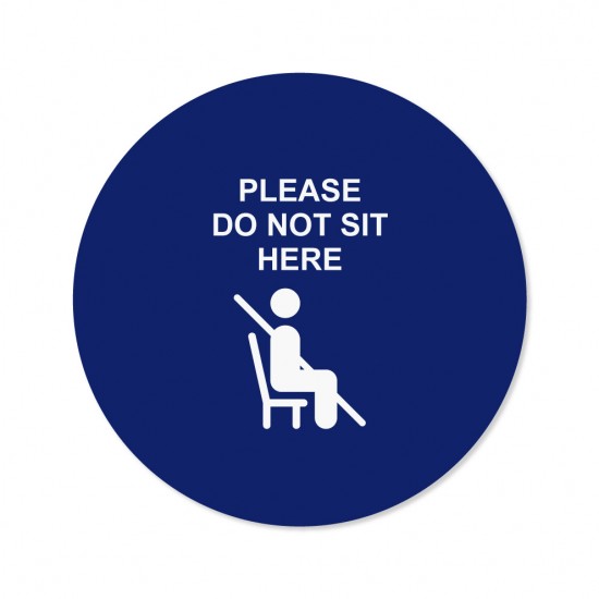 Covid-19 Chair Sticker Please do not sit here Dark Blue 26cm 3pcs